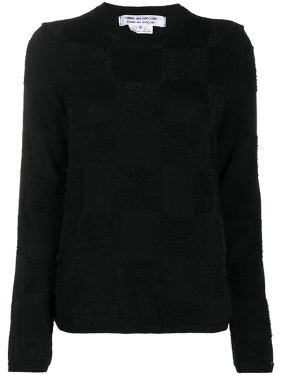 Shop Comme Des Garçons Comme Des Garçons Textured Square Knit Jumper In Black