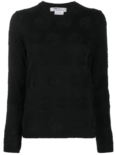 Shop Comme Des Garçons Comme Des Garçons Textured Dot Knit Jumper In Black