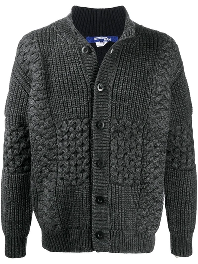 Shop Junya Watanabe Chunky Knitted Cardigan In Grey