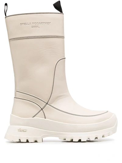 Shop Stella Mccartney Trace Utility Boots In Neutrals