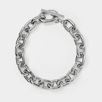 Shop Rabanne Xl Link Neck Necklace - Paco  - Silver - Metal