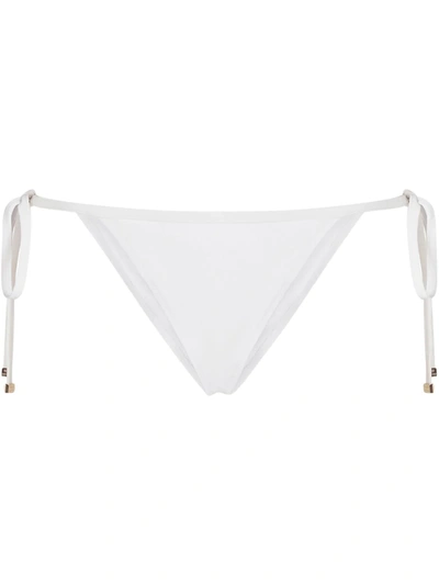 Shop Dolce & Gabbana Side-tie Bikini Bottoms In White