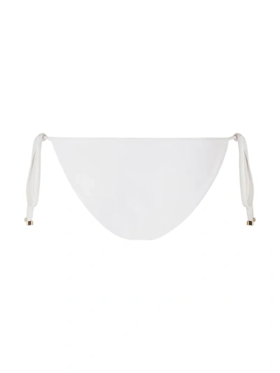 Shop Dolce & Gabbana Side-tie Bikini Bottoms In White