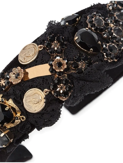 Shop Dolce & Gabbana Embellished Headband In Black