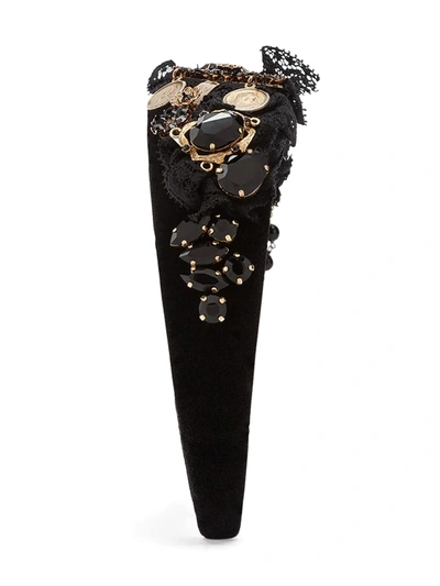 Shop Dolce & Gabbana Embellished Headband In Black