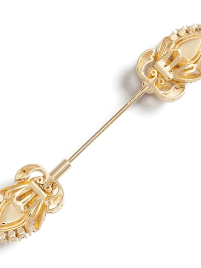 Shop Dolce & Gabbana Crystal Pin Brooch In Gold