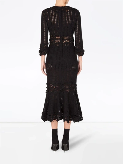 Shop Dolce & Gabbana Macrame Sheath Dress In Black