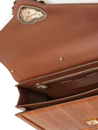 Shop Dolce & Gabbana Large Devotion Tote Bag In Brown