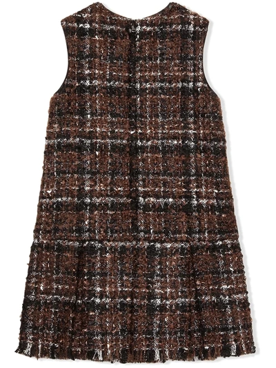 Dolce & Gabbana Tartan-check Tweed Dress In Brown