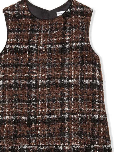 Shop Dolce & Gabbana Tartan-check Tweed Dress In Brown