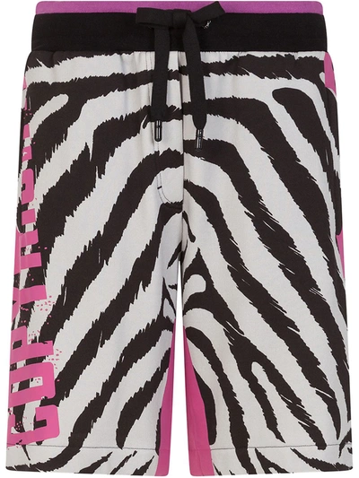 Shop Dolce & Gabbana Zebra-print Track Shorts In White