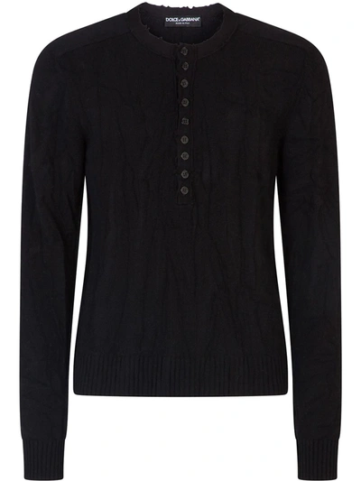 Dolce & Gabbana Black Wool Jumper In Black
