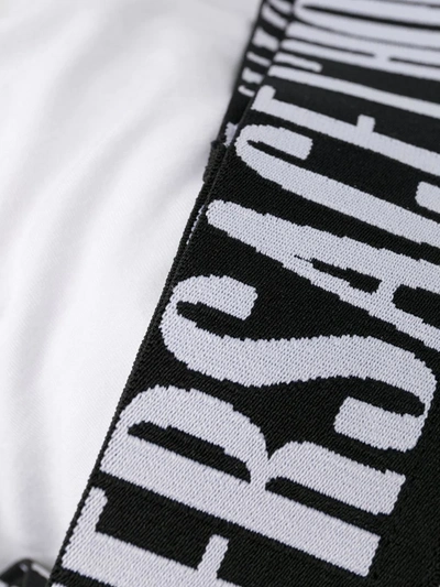 Shop Versace Logo Waistband Briefs In White