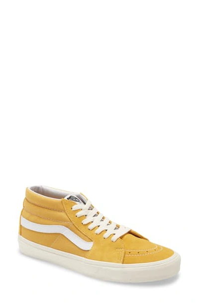 Shop Vans Sk8-mid Sneaker In Honey Gold/ Marshmallow