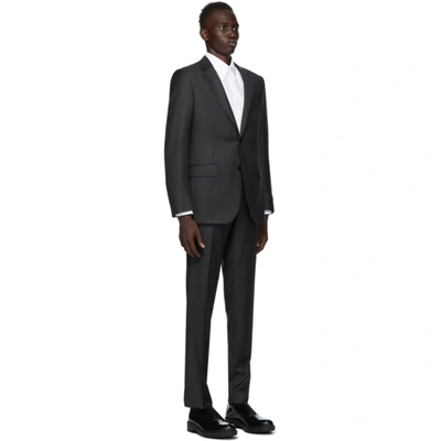 Shop Ermenegildo Zegna Grey And Brown Check Suit