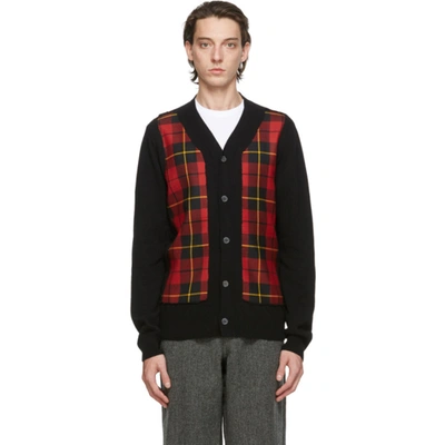 Shop Comme Des Garçons Shirt Comme Des Garcons Shirt Black Check Panel Cardigan In 1 Black