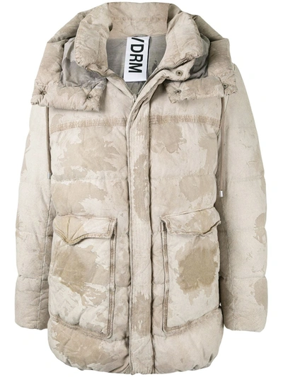 Shop Drome Camouflage Padded Jacket In Brown