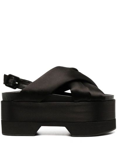 Shop Simone Rocha Crossover Strap Sandals In Black