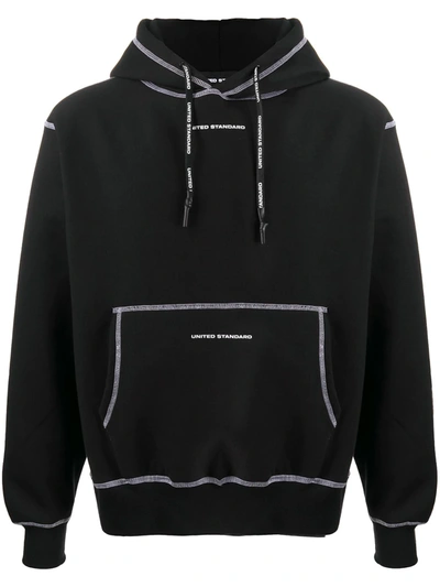 Shop United Standard Contrast-stitching Hoodie In Black