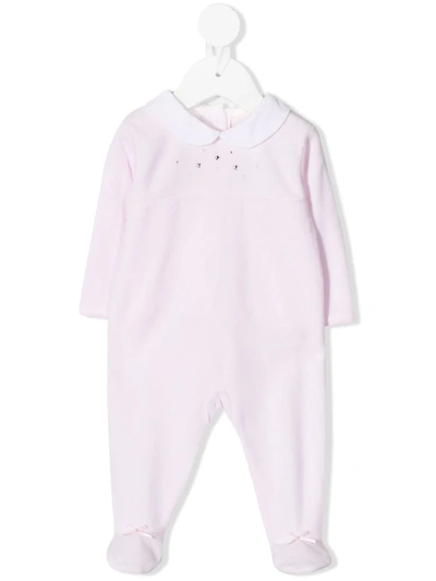 Shop Absorba Long-sleeved Fitted Romper In Pink