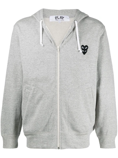Comme Des Garçons Play Sweatshirt With Logo On The Chest In Grey