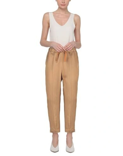 Shop Semicouture Woman Pants Camel Size 6 Viscose, Linen, Acetate In Beige