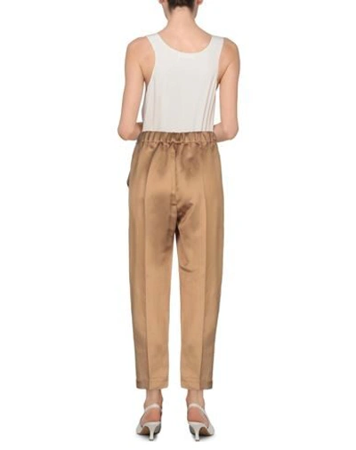 Shop Semicouture Woman Pants Camel Size 6 Viscose, Linen, Acetate In Beige