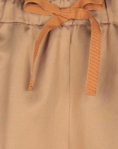 Shop Semicouture Woman Pants Camel Size 6 Viscose, Linen, Acetate In Beige