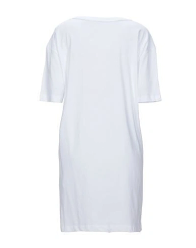 Shop Love Moschino Woman Mini Dress White Size 8 Cotton, Elastane