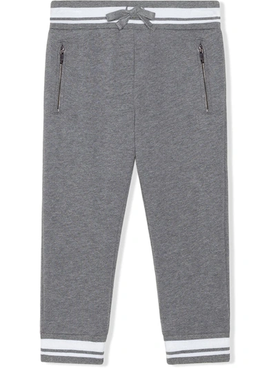 Shop Dolce & Gabbana Stripe-trim Track Pants In Grey
