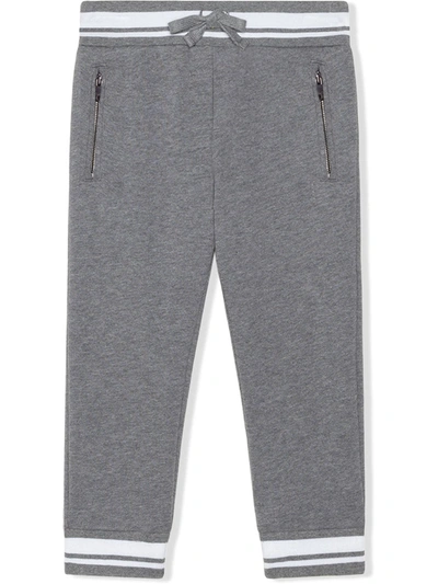 Dolce & Gabbana Stripe-trim Track Pants In Grey