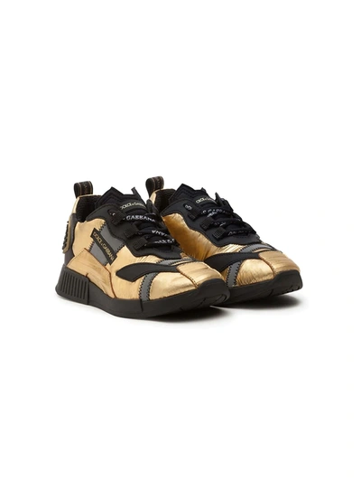 Shop Dolce & Gabbana Ns1 Metallic Sneakers In Black