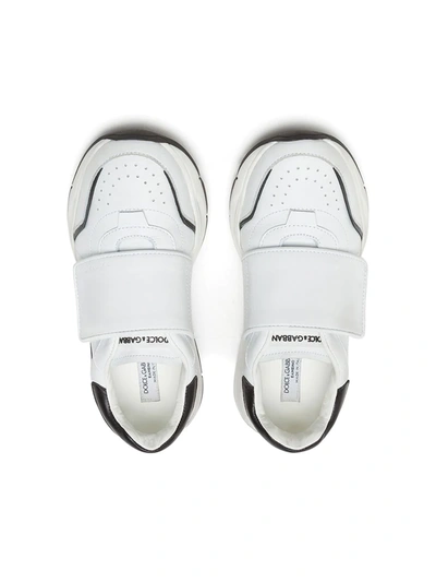 Shop Dolce & Gabbana Daymaster Leather Sneakers In White