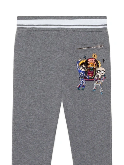 Dolce & Gabbana Stripe-trim Track Pants In Grey
