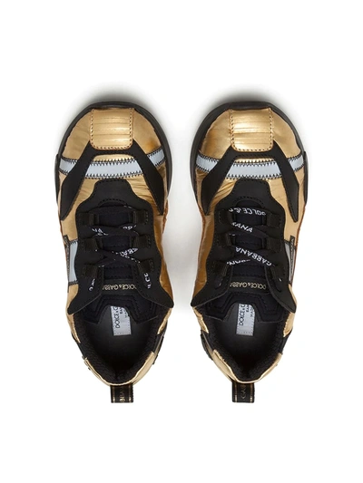 Shop Dolce & Gabbana Ns1 Metallic Sneakers In Black