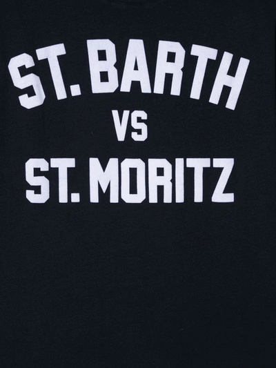 Shop Mc2 Saint Barth Teen Logo Print Long-sleeve T-shirt In Blue