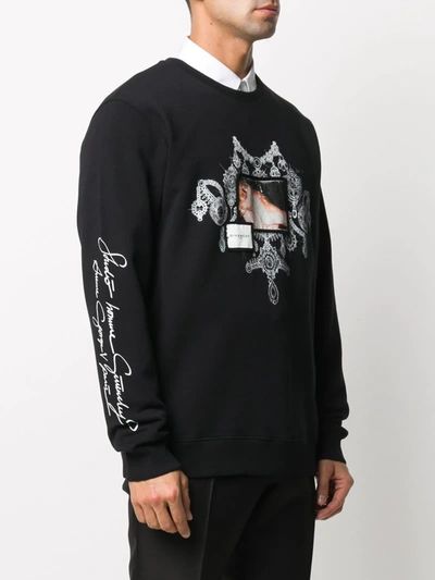 Shop Givenchy Graphic Print Sweatshirt In Black