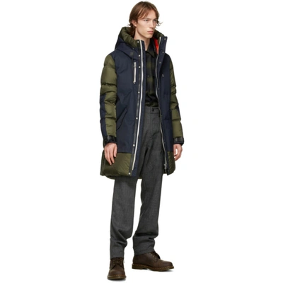 Shop Mackage Green And Navy Down Simon Coat In Army/navy