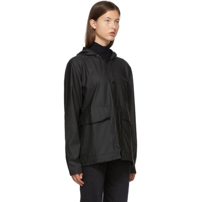 Shop Rains Black Taffeta Rain Jacket