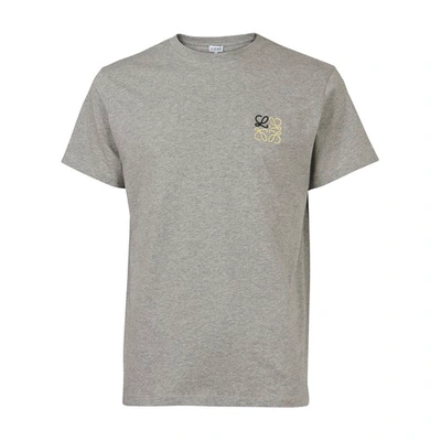 Shop Loewe Anagram T-shirt In Grey Melange