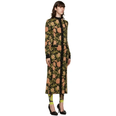 Shop Rabanne Paco  Multicolor Mohair Floral Long Cardigan In V311 Tapest