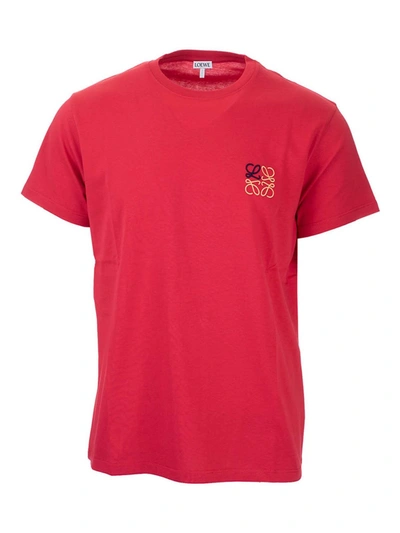 Shop Loewe Anagram Logo T-shirt In Red