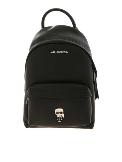 Shop Karl Lagerfeld Kikonik Metal Pin Backpack In Black