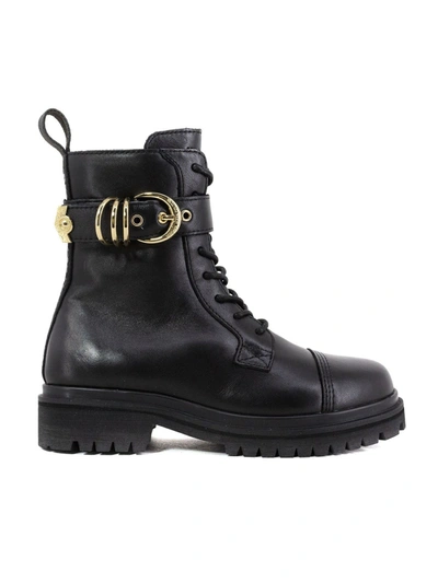 Shop Versace Jeans Couture Black Ankle Boots With Anklet