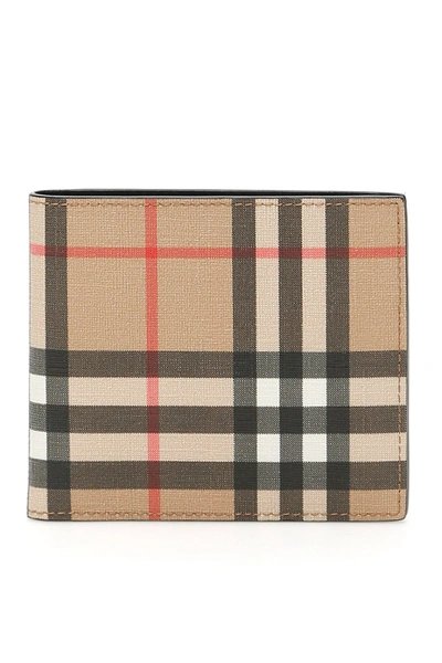 Shop Burberry Vintage Check Bifold Wallet In Archive Beige