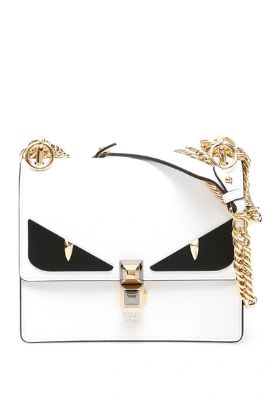 Shop Fendi Small Kan I Bag With Bag Bugs Eyes In Bco Ottico Os