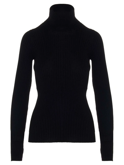 Shop Maison Margiela Ribbed Sweater In Black