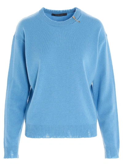 Shop Versace Cashmere Pullover In Light Blue