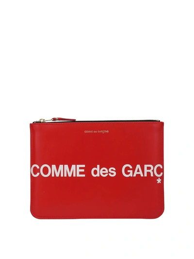 Shop Comme Des Garçons Huge Logo Clutch In Red