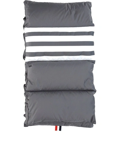 Shop Thom Browne 4-bar Stripe Padded Scarf In Grey